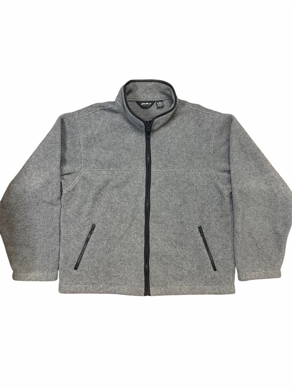 Eddie Bauer Heather Gray Full-Zip Fleece Jacket Polartec